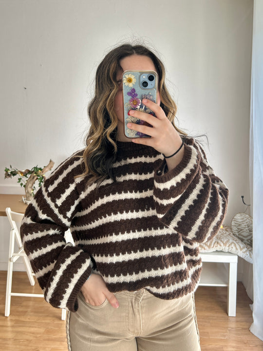 Pull à rayures Aurore