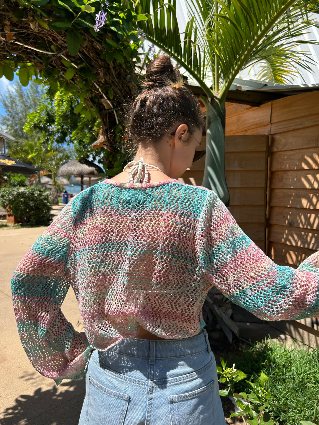 Gilet en crochet Arlequin