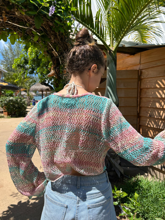 Gilet en crochet Arlequin