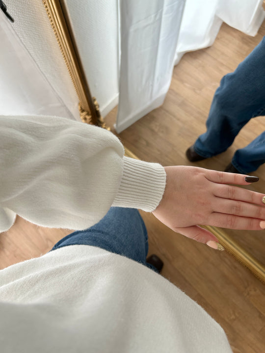 Pull blanc parfait Snowy