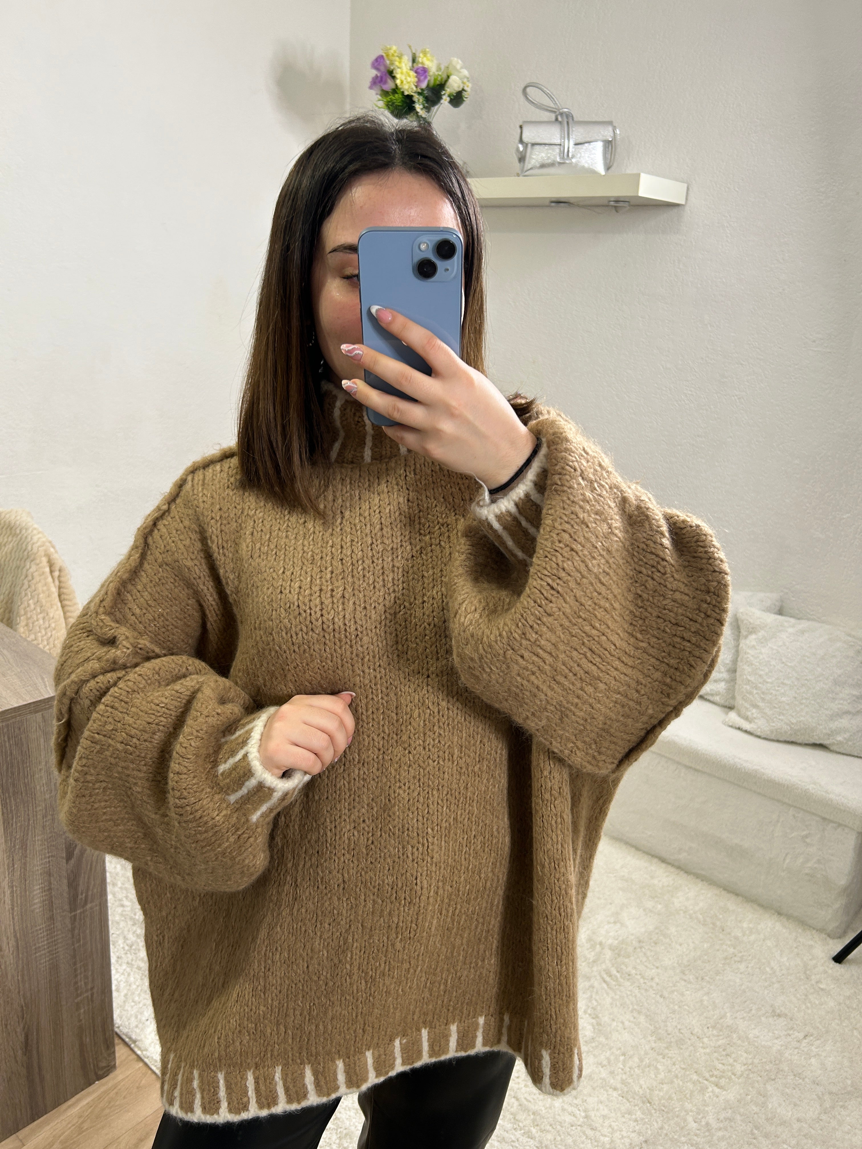Camel sweater zara store