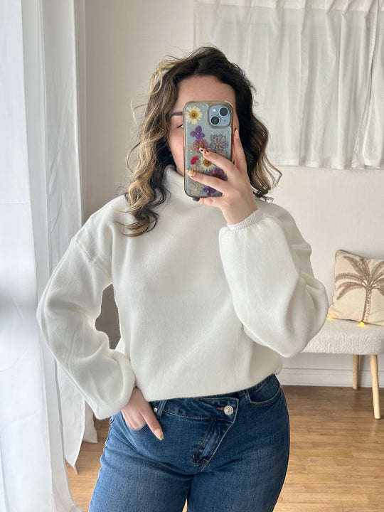 Pull blanc parfait Snowy