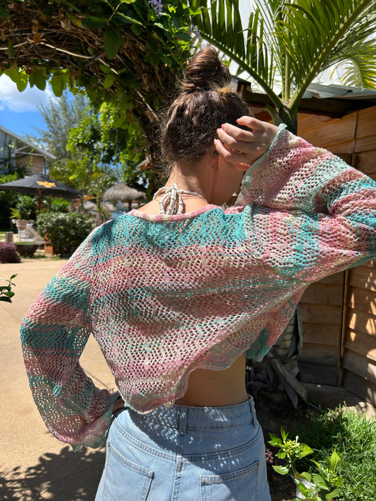 Gilet en crochet Arlequin