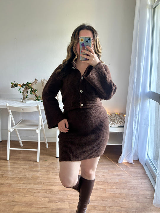 Ensemble jupe chocolat Ambre