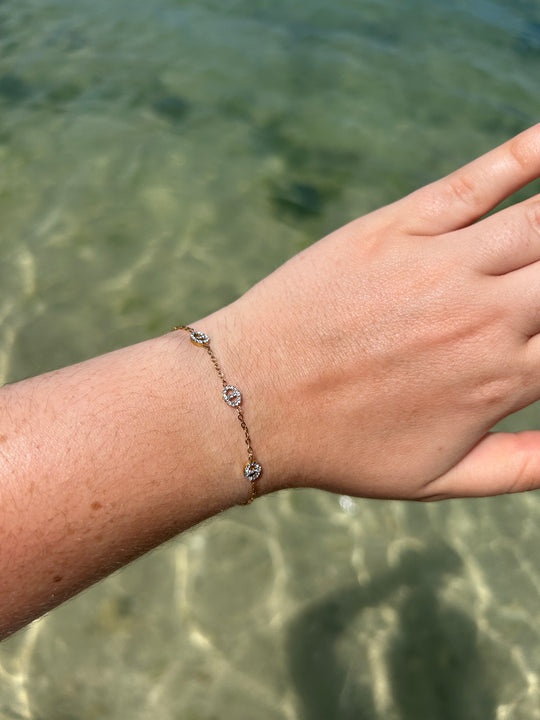 Bracelet grains de café avec strass