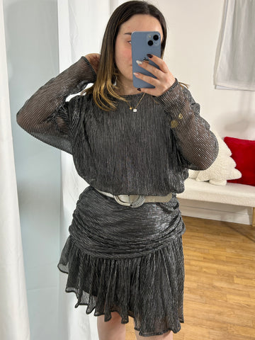 Robe courte drapée brillante