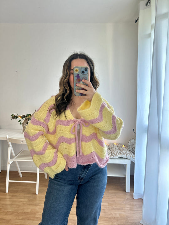 Gilet à rayures à noeuds Noeline