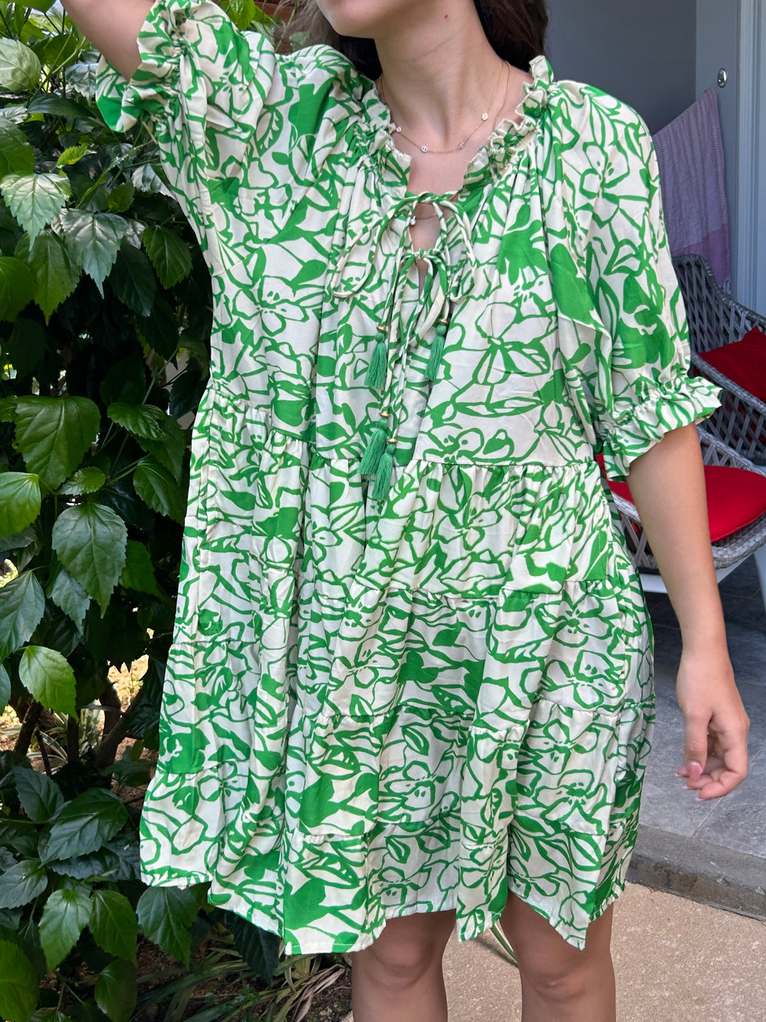 Robe verte à motifs Rio