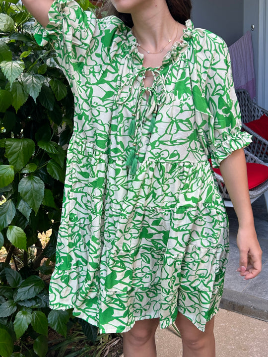 Robe verte à motifs Rio