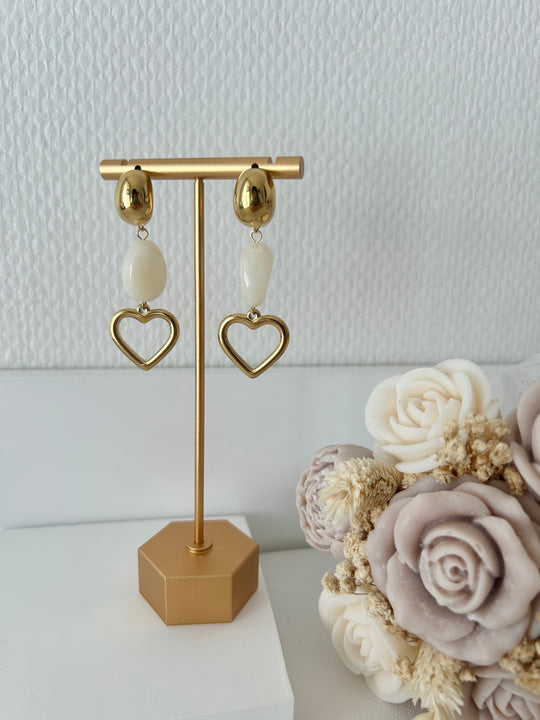 Boucles pendantes coeur