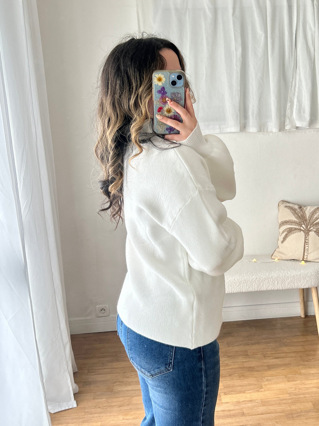 Pull blanc parfait Snowy
