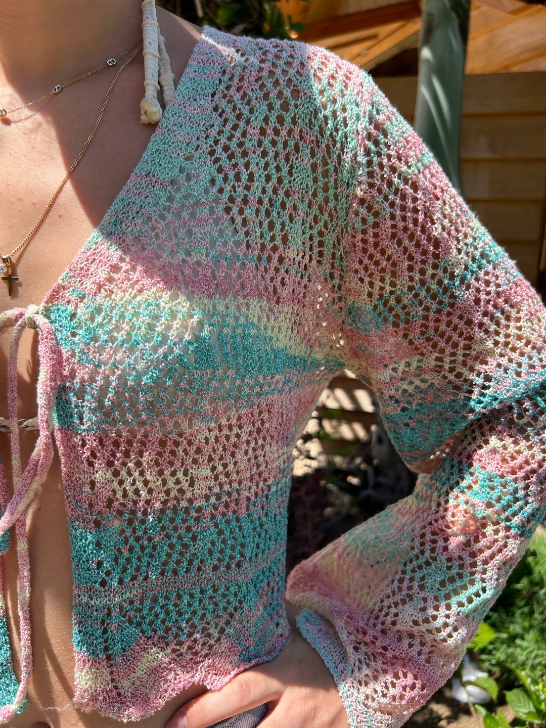 Gilet en crochet Arlequin