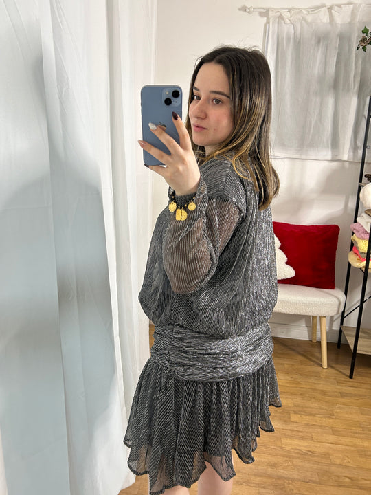 Robe courte drapée brillante