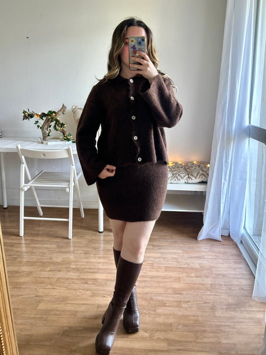 Ensemble jupe chocolat Ambre