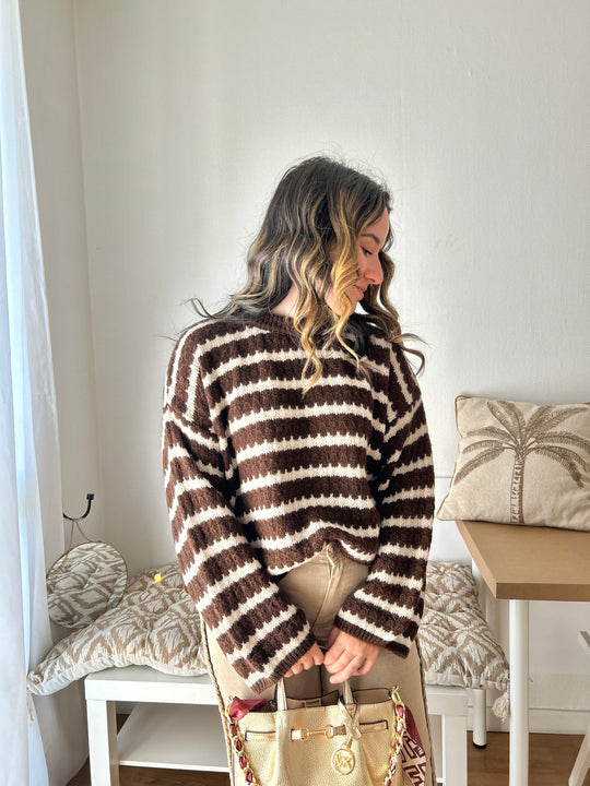 Pull à rayures Aurore