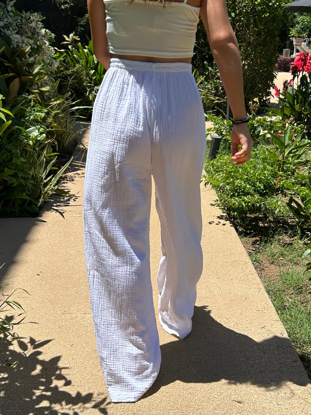 Pantalon en gaze de coton Amely