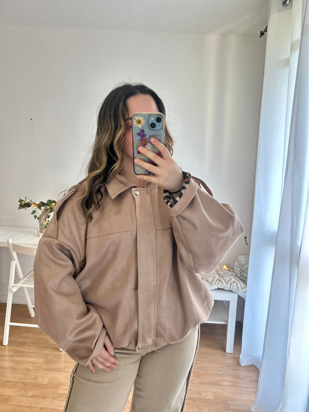 Veste camel léopard Cassandre