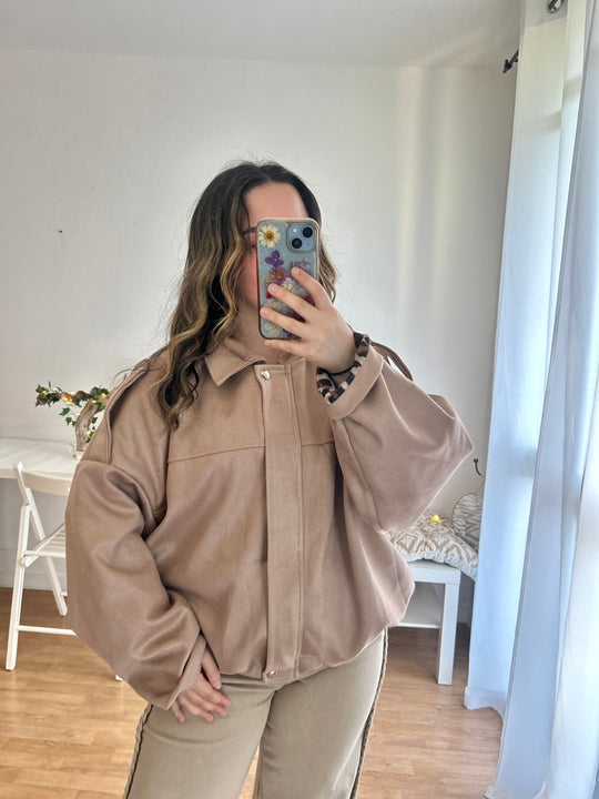 Veste camel léopard Cassandre