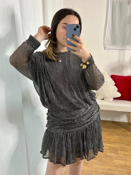 Robe courte drapée brillante