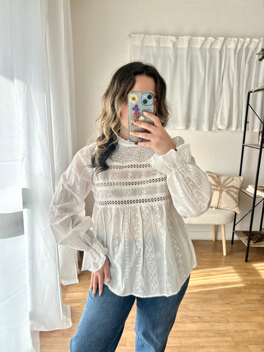 Blouse avec dentelle Naya