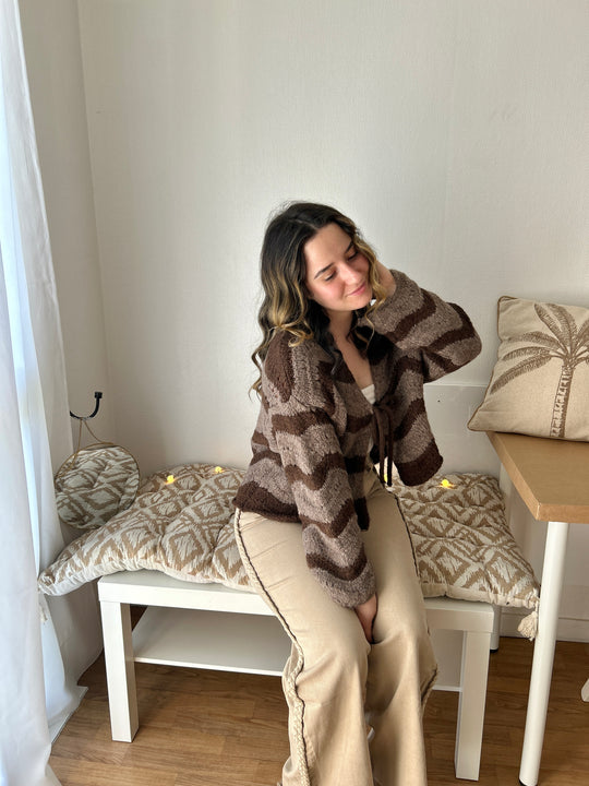 Gilet à rayures à noeuds Noeline