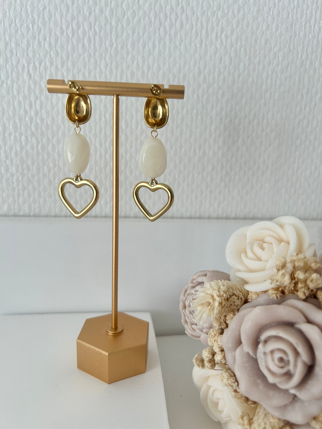 Boucles pendantes coeur