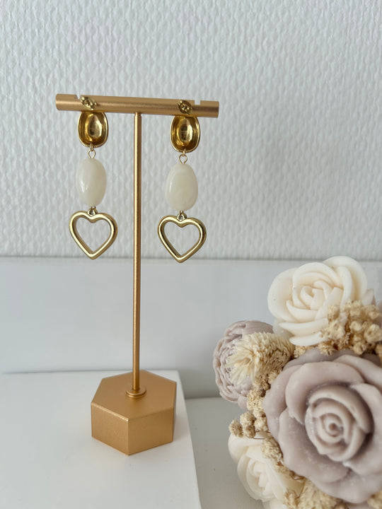 Boucles pendantes coeur