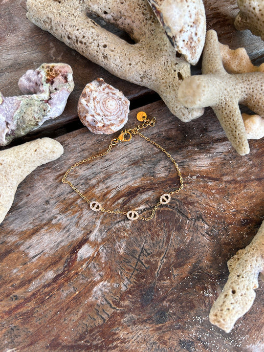 Bracelet grains de café avec strass