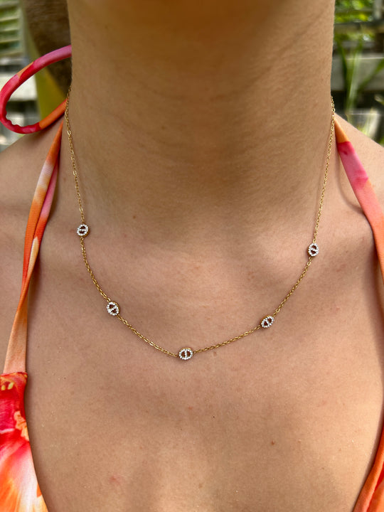 Collier grains de café à strass