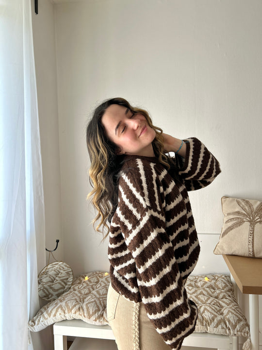Pull à rayures Aurore