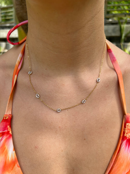 Collier grains de café à strass