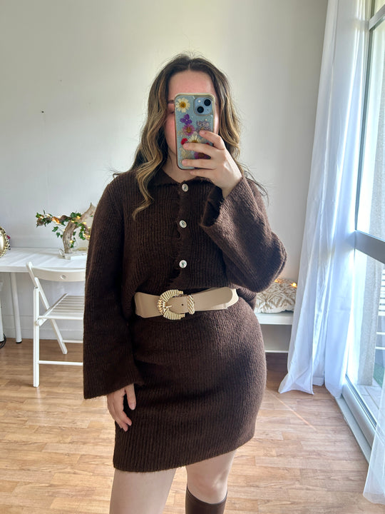 Ensemble jupe chocolat Ambre