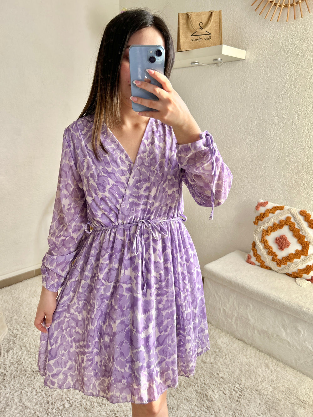 Robe courte à manches longues Pénélope