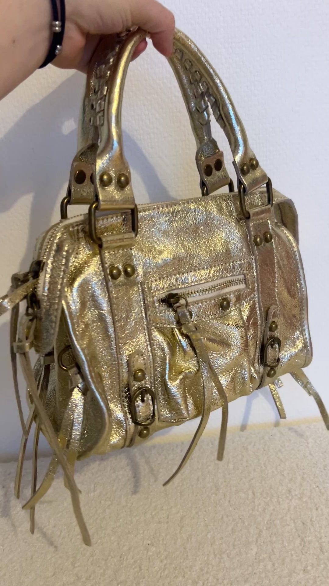 Sac en cuir brillant